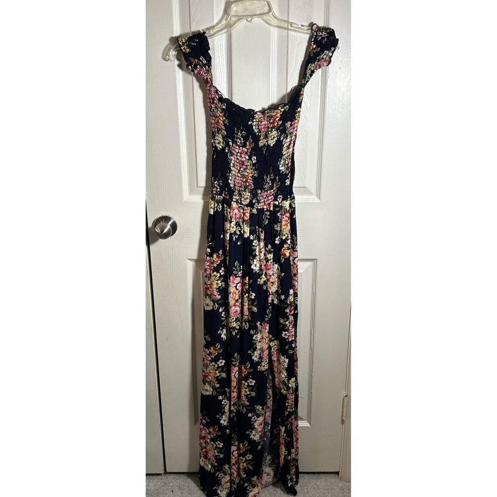 ALTAR'D STATE Floral Maxi Dress Small Smocked Off‎ Shoulder Lined